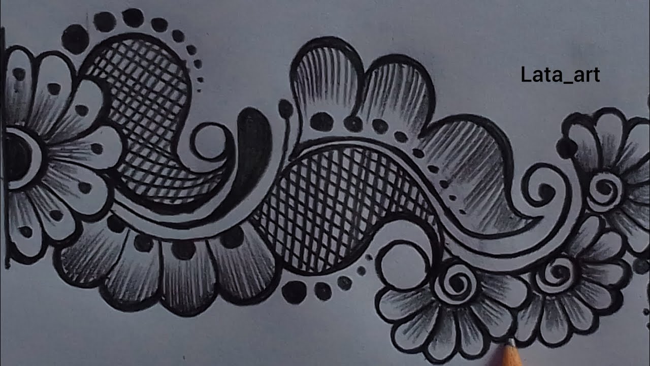 New pencil shading mehndi design / Mehndi designs Arabic style / Easy design mehndi 