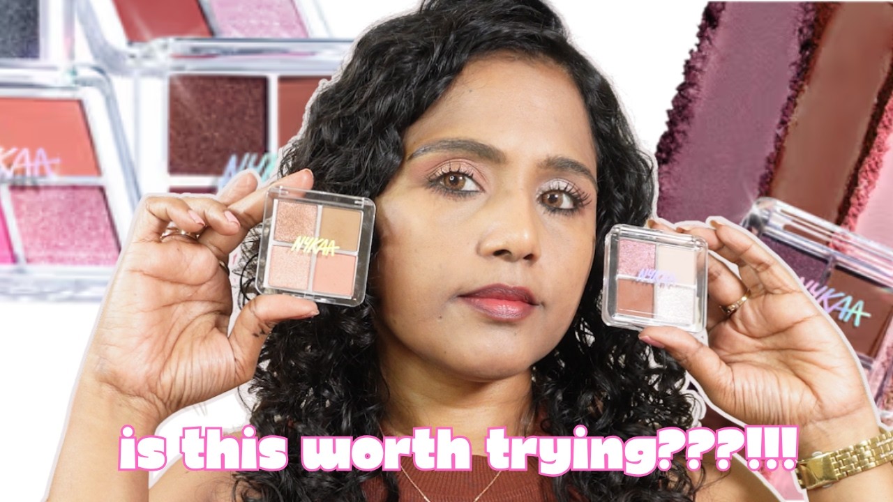 New Nykaa Stardust Multi-Texture Holographic Quad Eyeshadow Palette ✨❤️/ Swatches & Tutorial