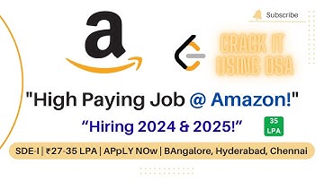 Amazon SDE 1 Hiring for 2024/25 | ₹27–35 LPA| How to Crack It with Top DSA Q #skilllayer skill layer