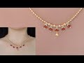 DIY Beaded Vintage Pearl Necklace with Gold Pearls and SuperDuo 2 Hole Beads. Make Beaded Jewelry.