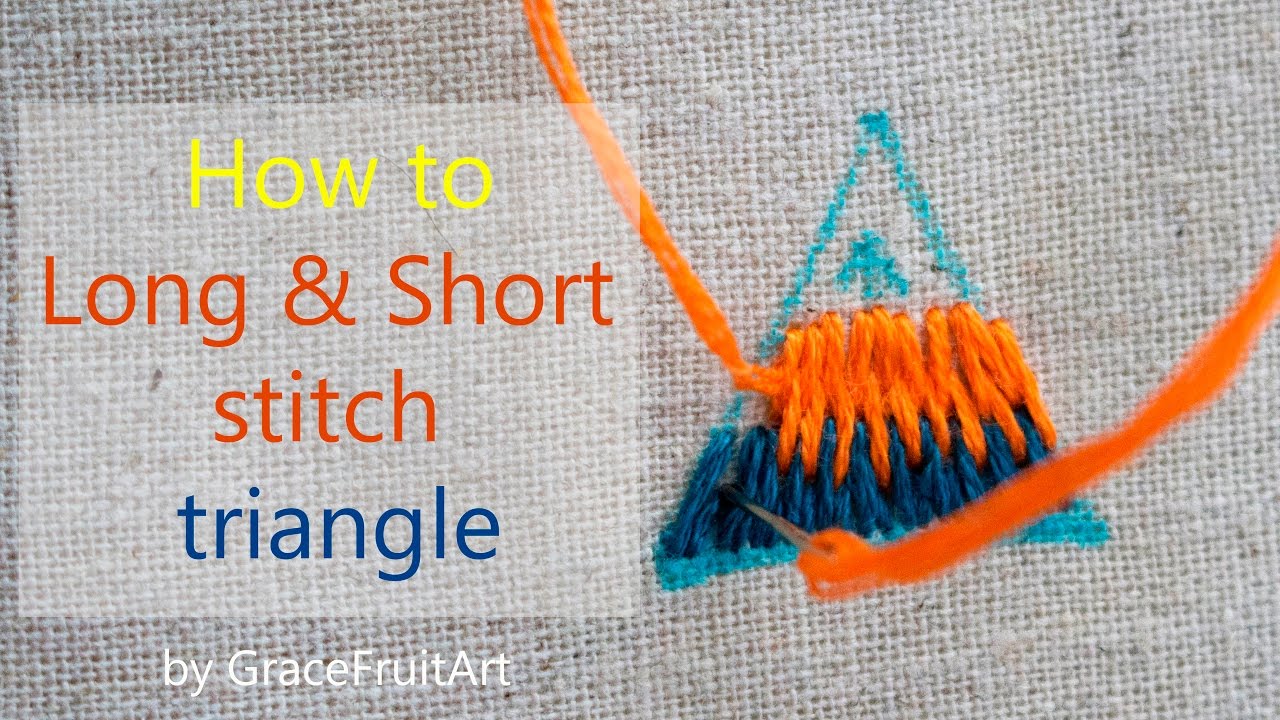 Triangle Stitches Long & short stitch tutorial. Part 2. How to stitch triangle. - YouTube