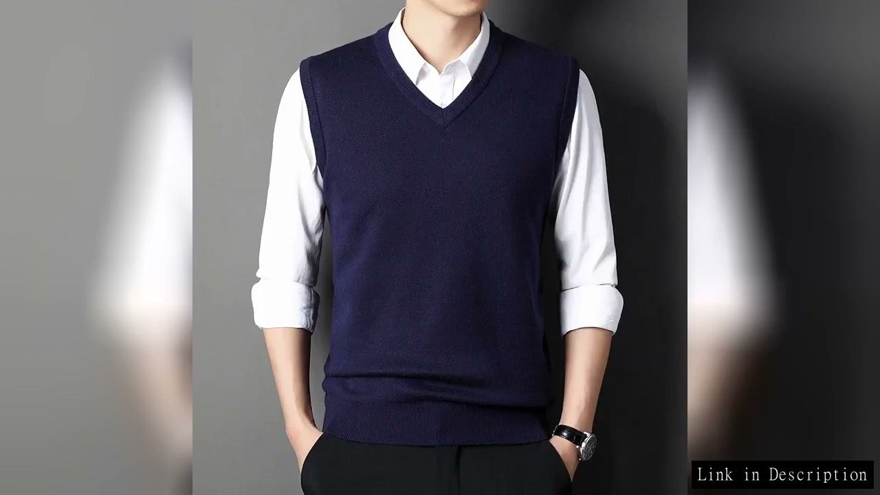 Men's Solid Color Sweater Vest Casual Fashion Warm Top for All Seasons Comfortable Breathable Layeri