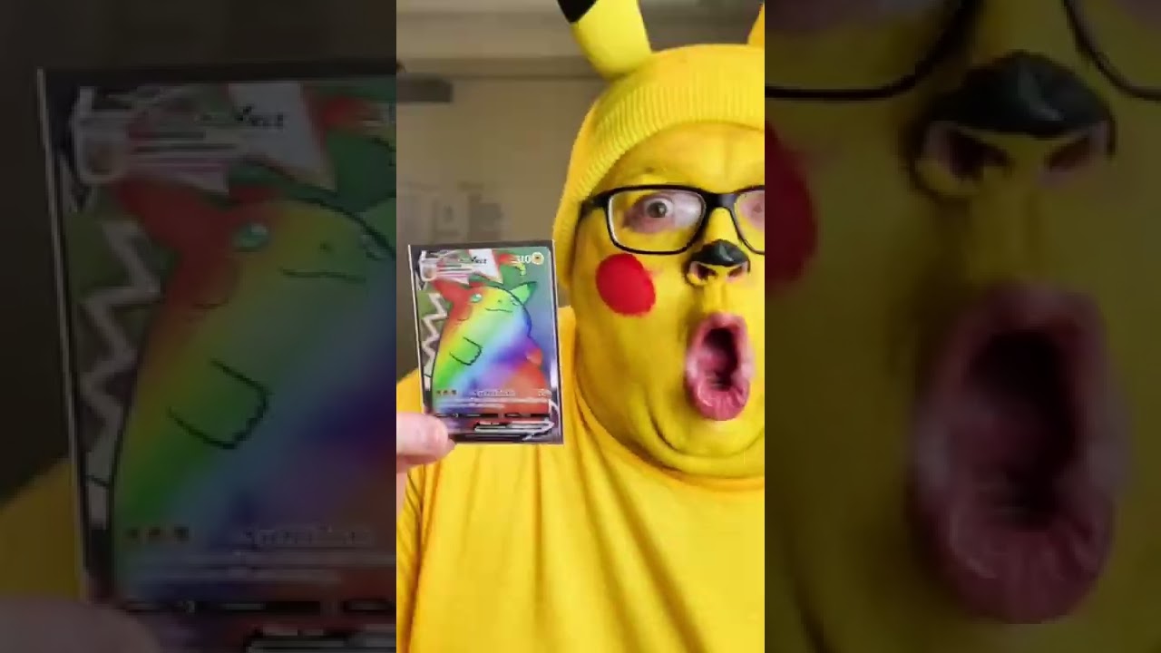 PIKACHU PULLS RARE POKEMON CARD RAINBOW PIKACHU 😳😳 