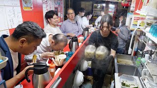 powerful women ramen master 美人女将の立ち食いらーめん japanese street food 中華そば 丸岡商店 京橋本店 大阪グルメ