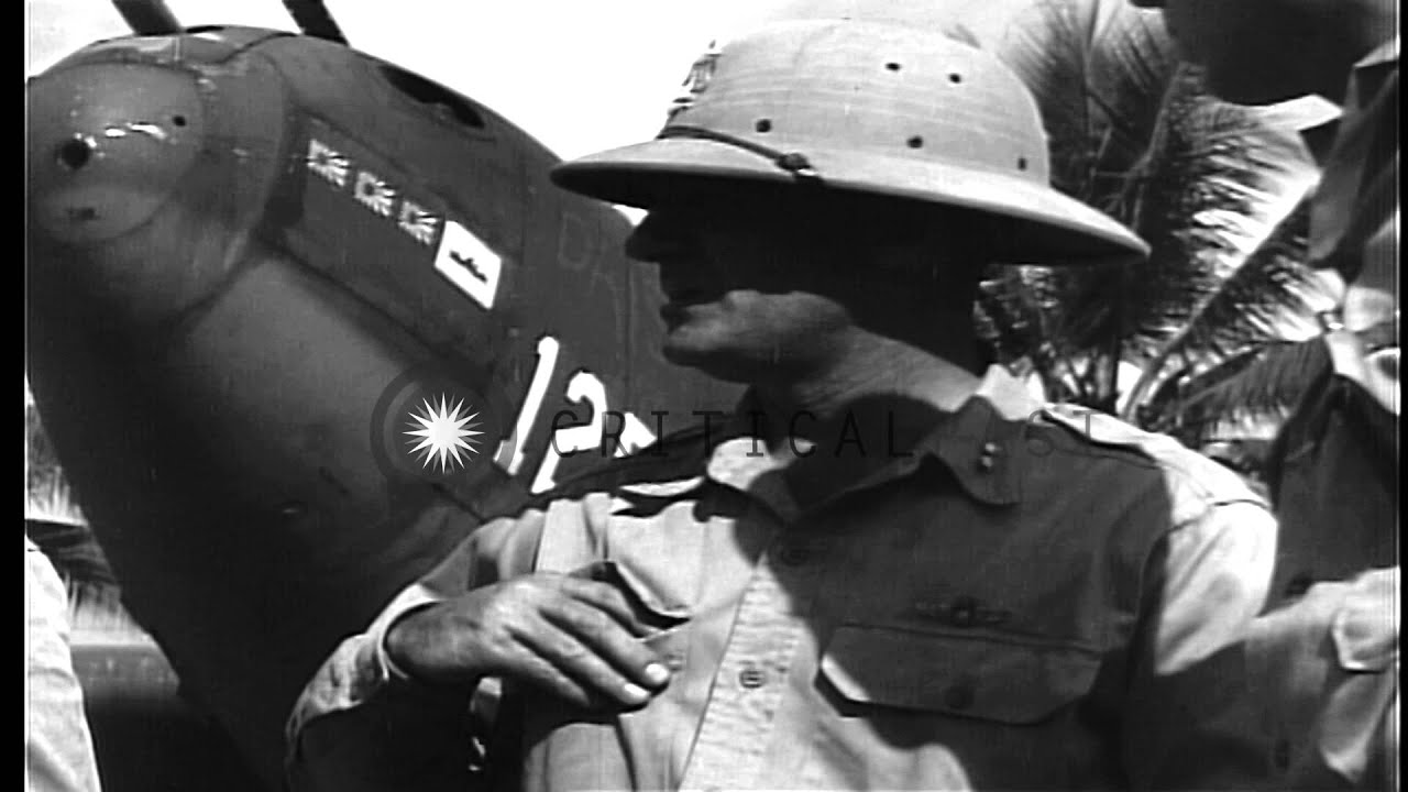 General Twining congratulates Pilots of US Air Force who shot Japanese planes, in...HD Stock Footage