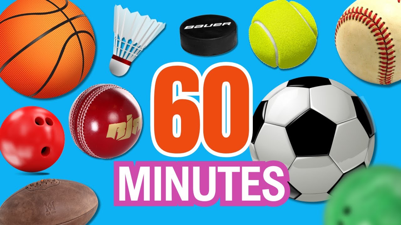 60 Minutes Learn Easy English | Learn Sports Ball For KIDS - YouTube