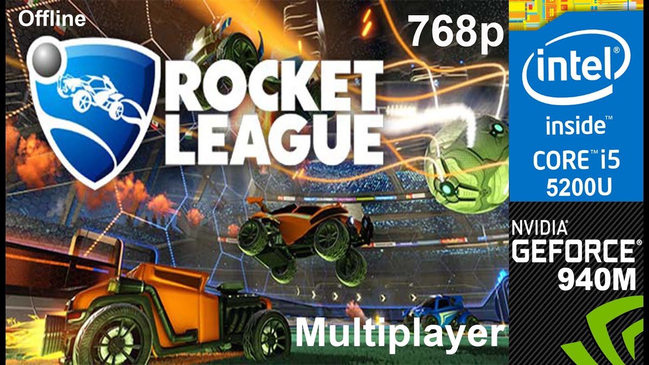 Rocket League on HP Pavilion 15-ab032TX, Max Setting 768p, Core i5 5200u + Nvidia Geforce 940m