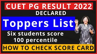 CUET PG 2022 Result Declared | CUET PG Toppers List |  CUET Latest News Update | CUET PG Result 2022