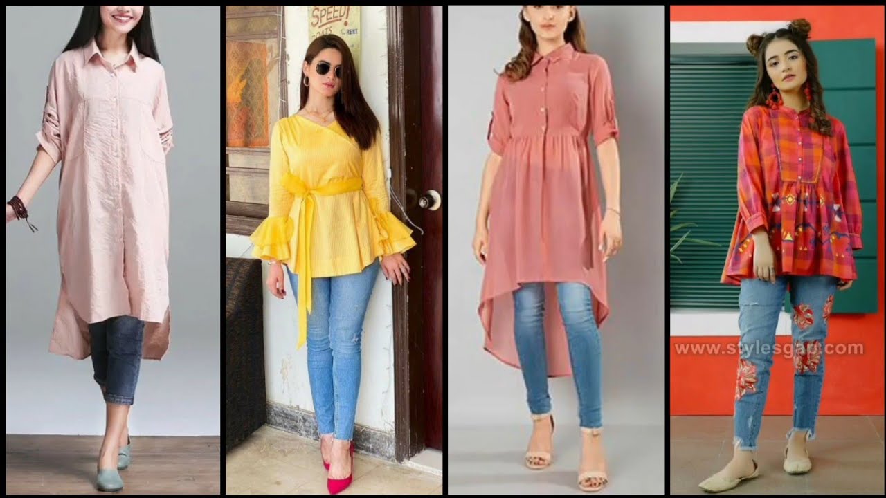 Kurti with jeans | Beautiful dresses, Kurti with jeans, Womens dresses