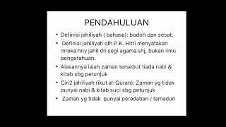 Ciri Ciri Kehidupan Masyarakat Arab Pada Zaman Jahiliah Stpm Sem 2 Sejarah Islam Youtube