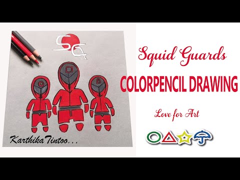 Squid Game Guards Character Pencil Drawing 📱I squid game Squid Game Guards Character Pencil Drawing 📱I squid game
