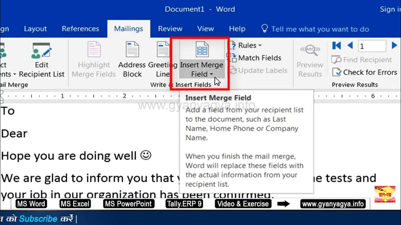 How to print multiple letters & envelopes using mail merge with an