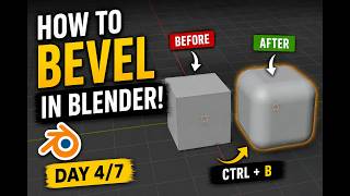 Blender Beginner Series Day 4 - How to Bevel in Blender! (34 Seconds)