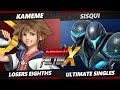 Smash factor x top 8  sisqui dark samus samus vs kameme sora smash ultimate  ssbu