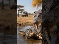 Will the mother crocodile rescue her baby from the dangerous net? 🐊❤️👶❓ #rescue #crocodile