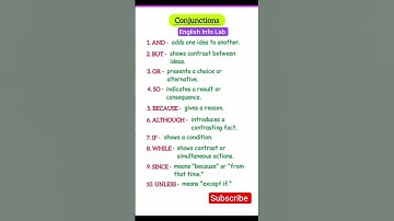 ✨Conjunctions & Example Sentences, Essential Coordinating, Subordinating & Correlative Conjunctions✨