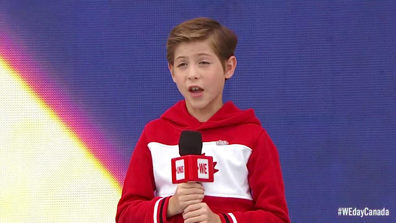 We Day Canada Jacob Tremblay Makes His We Day Pledge Youtube