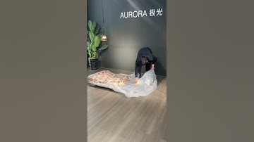 Compressed sofa unboxing
