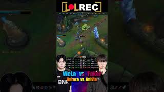 BFX VicLa vs T1 Faker - AURORA vs ANIVIA Mid #shorts #highlights #1v1lol #lck