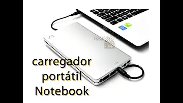 Como carregar o notebook com carregador portátil?