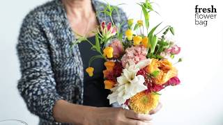 Fresh Flower Bag wedding bouquet