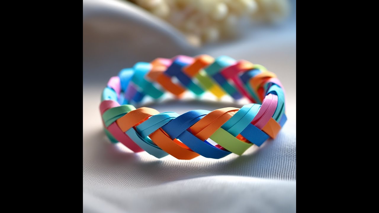 How to Make an Origami Braided Bracelet with 3 Strips | Easy Paper ...