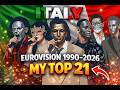 🇮🇹Italian Eurovision Songs (1990-2026) | My Top 21 #eurovision #music #song #nostalgia #ranking