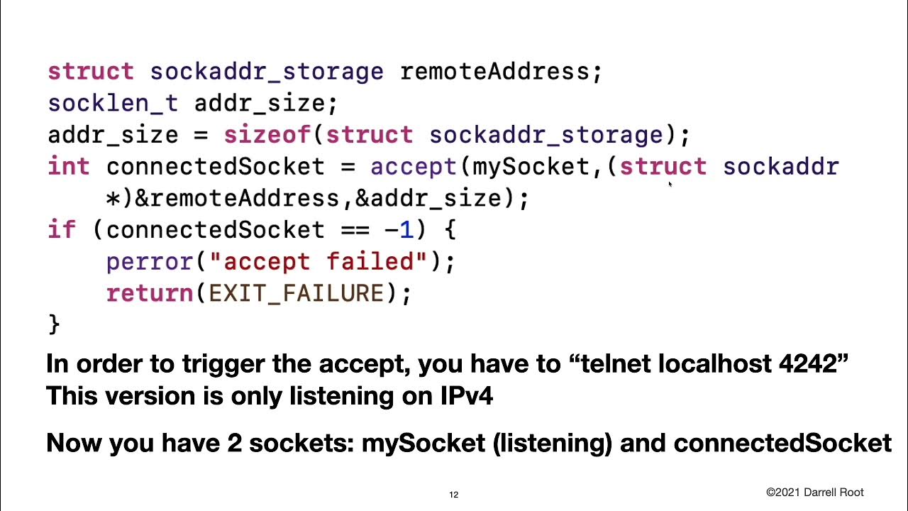 Using the Berkeley Socket API in the C Programming Language - YouTube