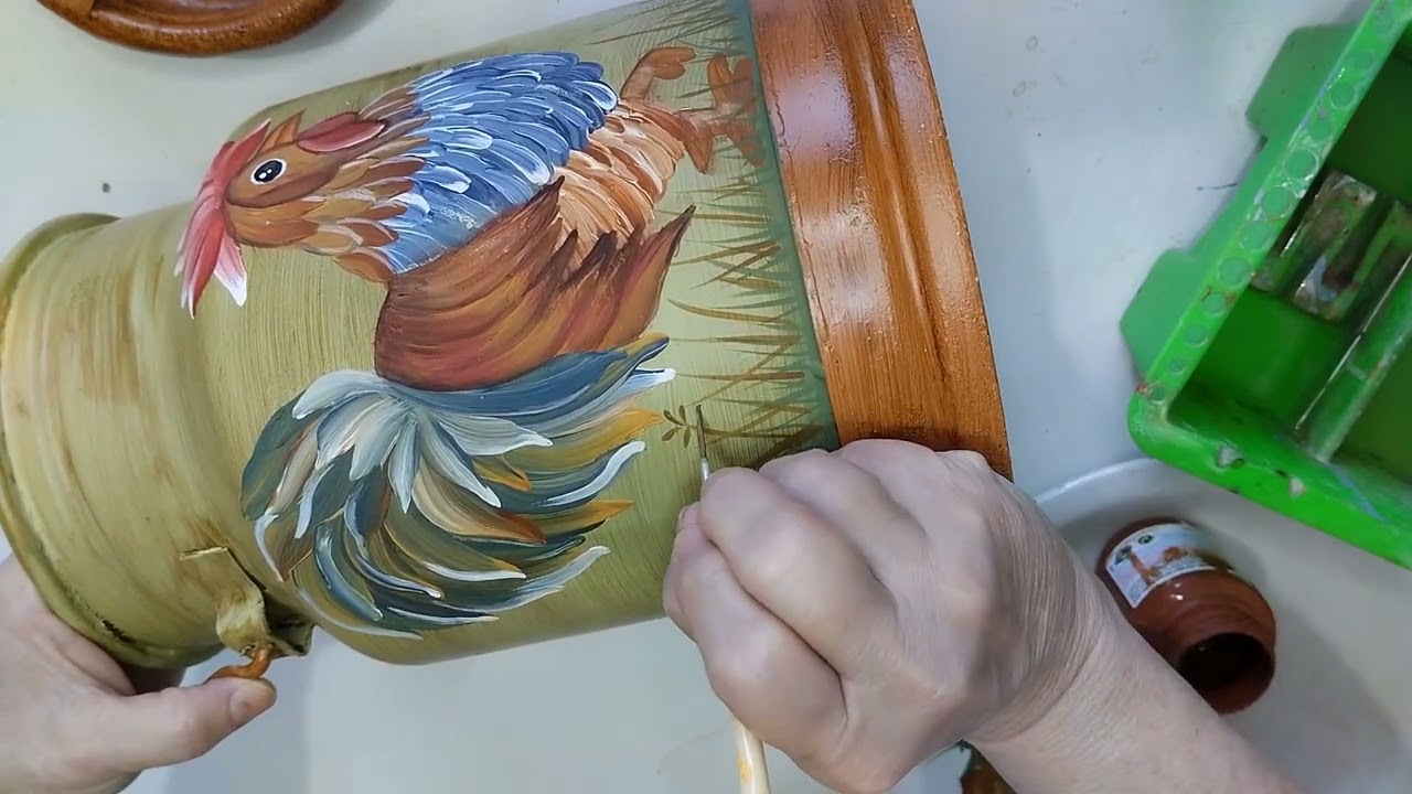 Leiteira pintada em Bauer