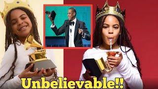 Blue Ivy Jokes with her Dad Jay-Z Grammy and turns it into Cup