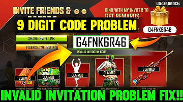 FREE FIRE NEW EVENT | INVITE FRIENDS AND WIN INVALID INVITATION CODE PROBLEM | FF NEW EVENT
