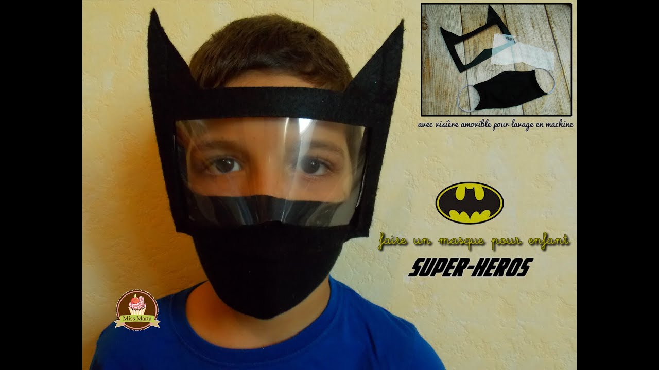 Faire un masque Super-Héros avec visière amovible - Face Mask with  Protective Visor - Miss Marta 