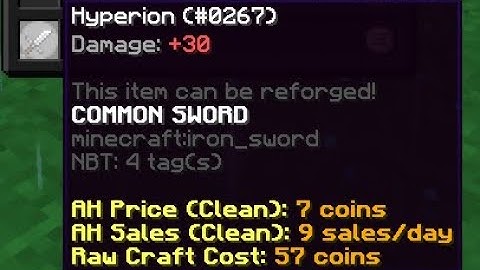 crafting a "hyperion" (hypixel skyblock)