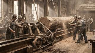 Before Electricity: Watch Skilled Craftsmen Transform a Tree Into a Working Mill Shaft(1964)
