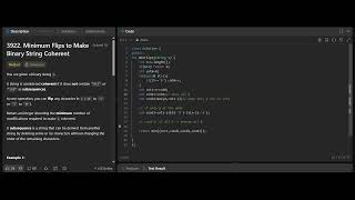 Famous LeetCode 3922. Minimum Flips to Make Binary String Coherent | Biweekly Contest 182 Net Worth