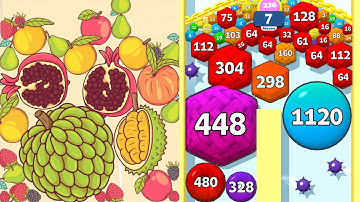 PUFF UP 2048 vs Fruits Merge 2048: Level Up Sugar Apple 🌈Fruit Evolution (Satisfying ASMR Suika Game