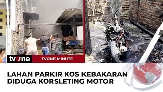 Parkiran Kos di Semarang Dilahap Api, 10 Motor Hangus Terbakar | tvOne Minute