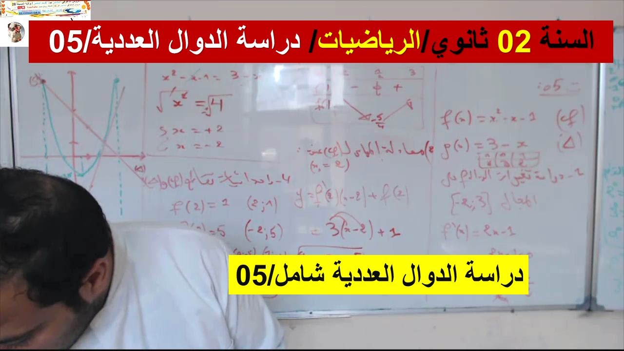 السنة 02 ثانوي الرياضيات دراسة الدوال العددية تمرين 05 شامل