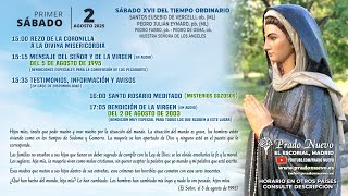 Primer Sábado 2 de Agosto de 2025: ROSARIO MEDITADO (Misterios Gozosos) en DIRECTO desde Prado Nuevo