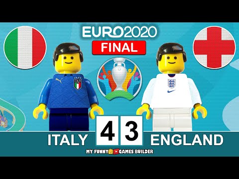 Euro 2020 Final : Italy vs England 4-3 (1-1) All Goals & Highlights Italia Inghilterra Lego Football