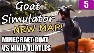 Goat Simulator New Map! w/ Triple S | #5 | Minecraft Goat VS Ninja Turtles screenshot 3