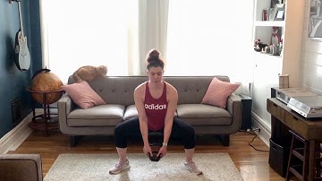 Squat + bicep curl / tricep extensions / squat pulses