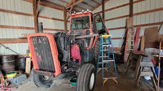 Allis Chalmers 7020 Powershift 5.9 cummins swap first crank and start with Dr Allis