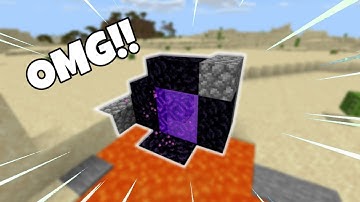 How to make a Nether Portal WITHOUT Diamond Pickaxe, using lava and water bucket(like Dream) in MCPE