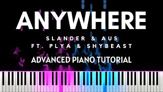 SLANDER & Au5 - Anywhere ft. PLYA & shYbeast (Advanced Piano Tutorial + Sheets & MIDI)