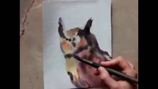 Акварель. Сова/Watercolor painting. Owl