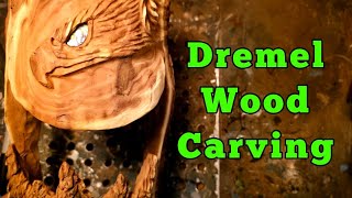 Dremel Wood carving Trees &  eagle head- Nagative space wall lamp.