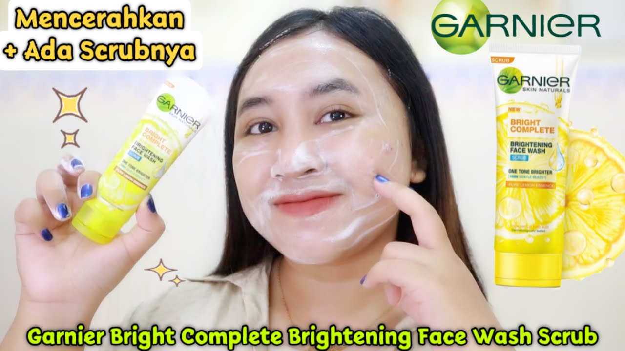 Review Garnier Bright Complete Brightening Face Wash Scrub 🍋 Putri