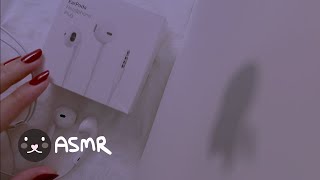 ASMR ⊹₊ ⋆ apple earphones unboxing, raw phone audio triggers!