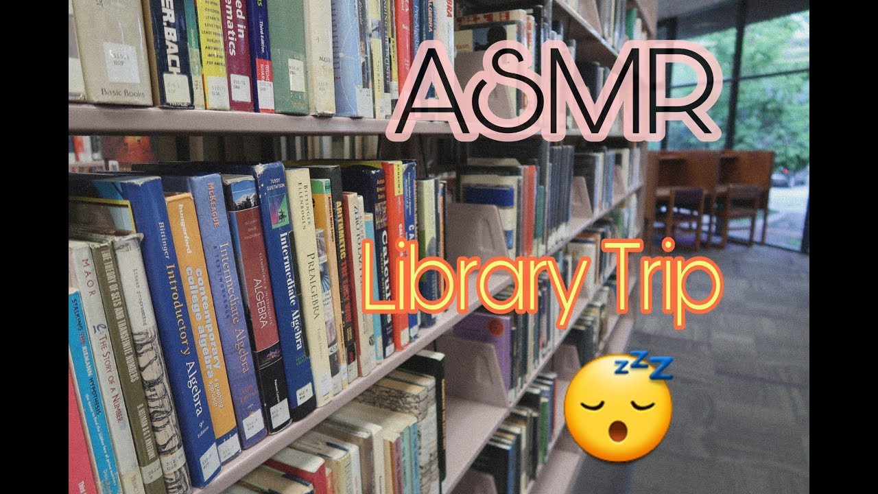ASMR COME WITH ME TO THE LIBRARY NO TALKING Book tapping, page flipping ...